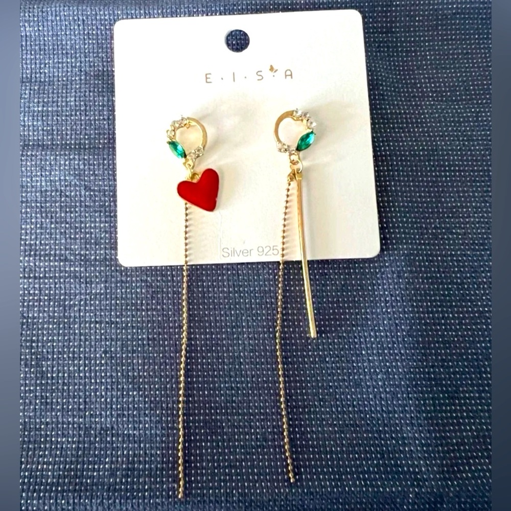 14k Gold Plated Sterling Silver Drop earrings new
